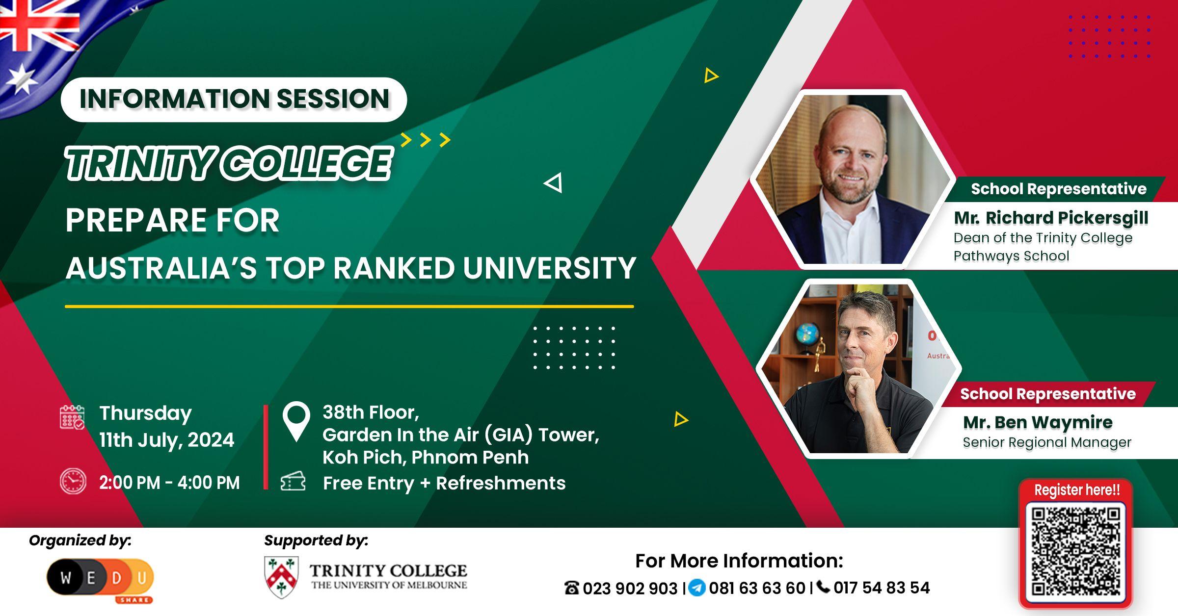 [Workshop] | Trinity College Prepare for Australia Top Rank University