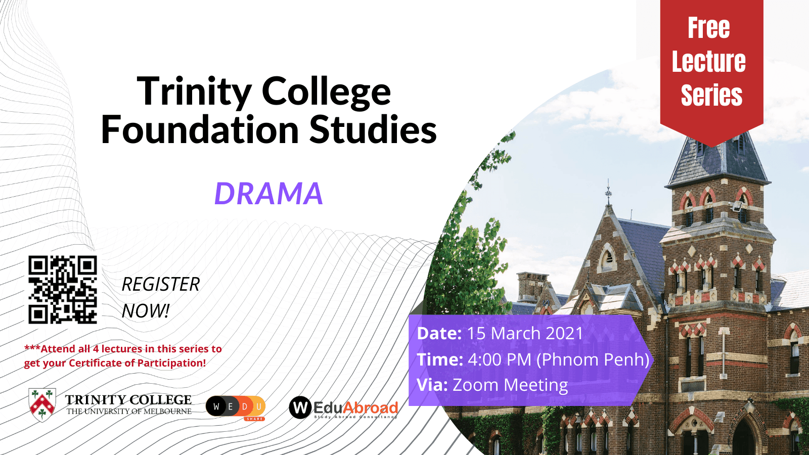 Trinity College Foundation Studies FREE Lecture Series Drama
